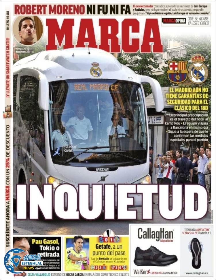 روزنامه ورزشی مارکا جمعه 8 آذر 1398