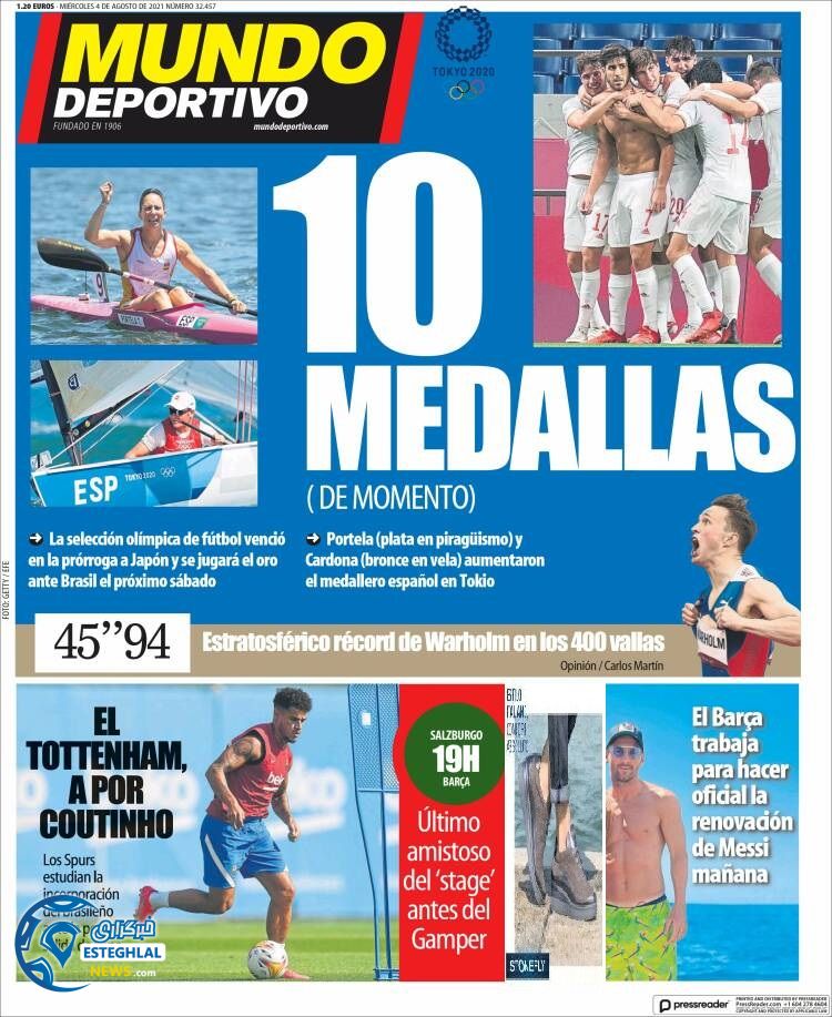 روزنامه ورزشی موندو دپورتیوو چهارشنبه 13 مرداد 1400