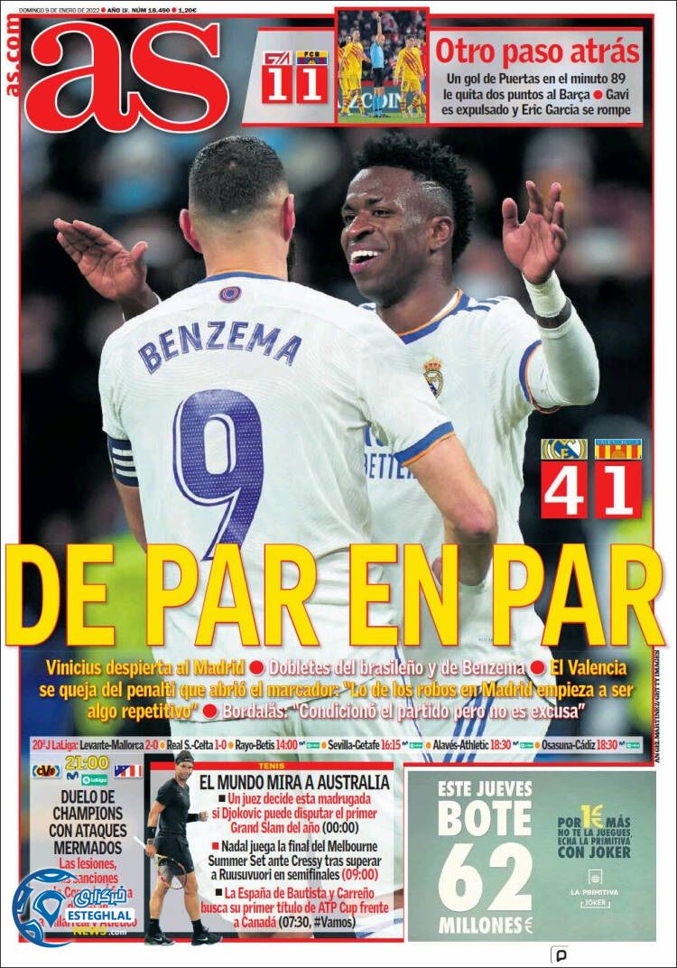 روزنامه ورزشی آ اس یکشنبه 19 دی 1400