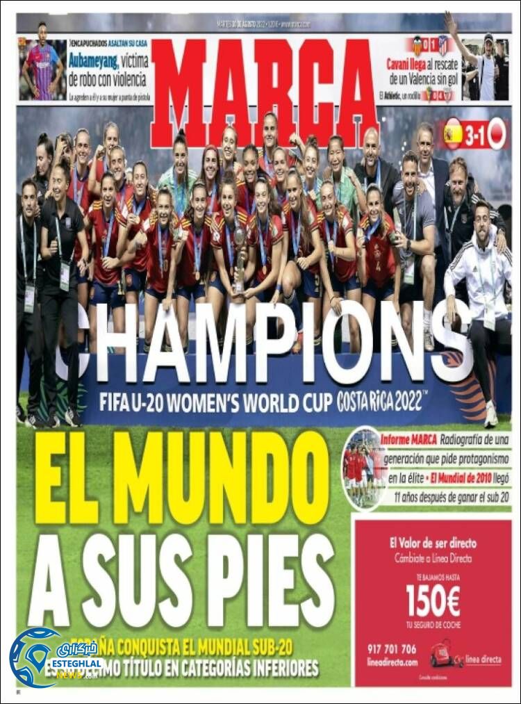 روزنامه ورزشی مارکا سه شنبه 8 شهریور 1401