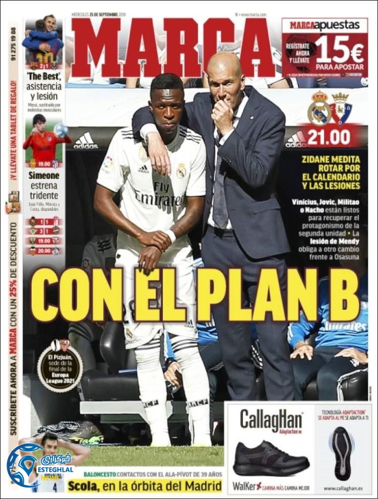 روزنامه ورزشی مارکا چهارشنبه 3 مهر 1398