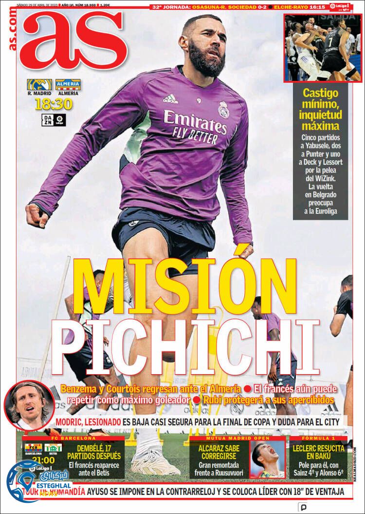 روزنامه ورزشی آ اس شنبه 9 اردیبهشت 1402 