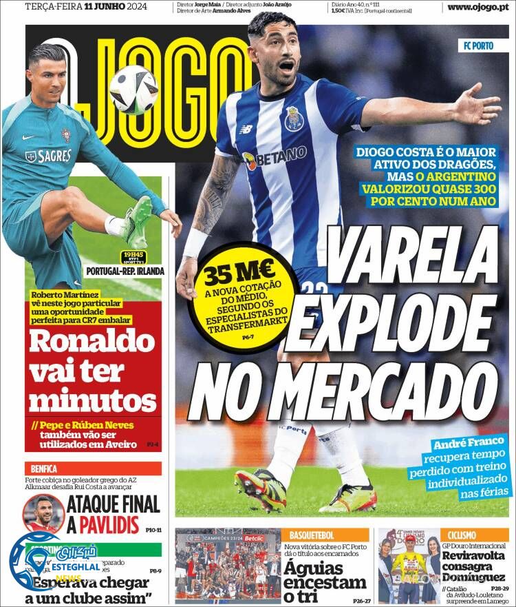 روزنامه ورزشی اوجوگو سه شنبه 22 خرداد 1403 