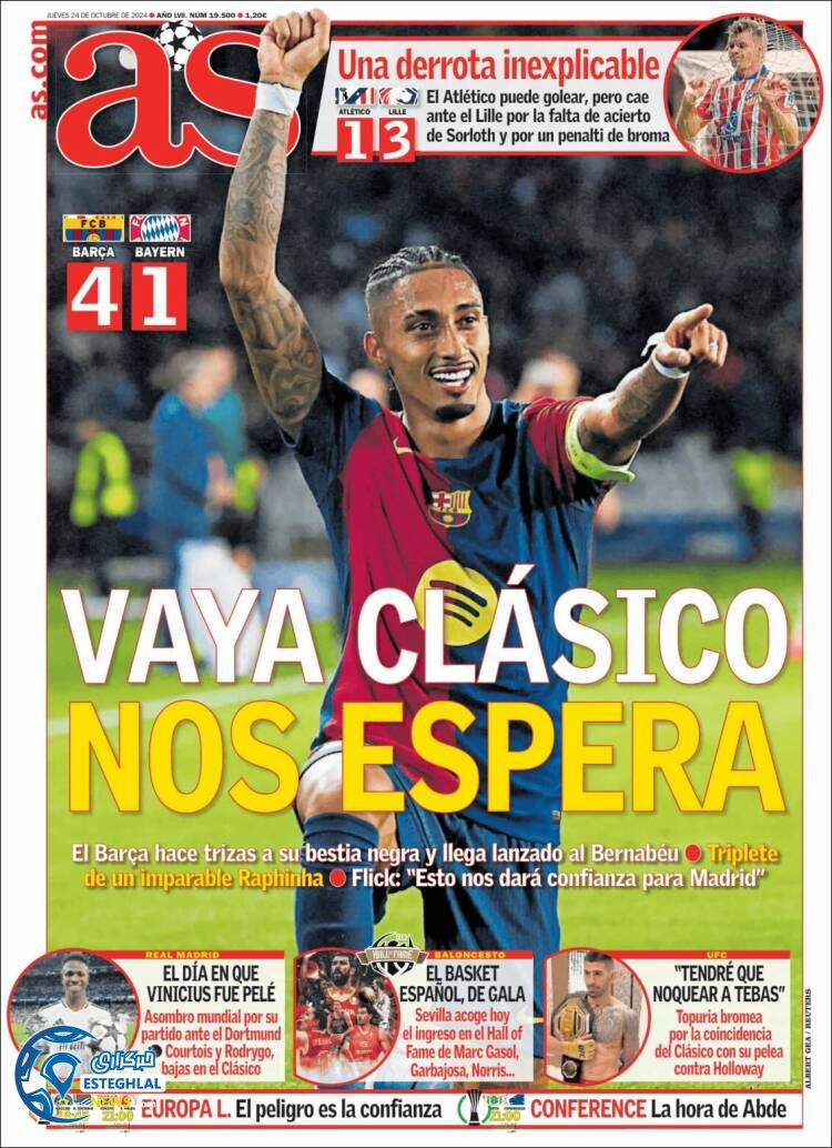 روزنامه ورزشی آ اس پنجشنبه 3 آبان 1403  