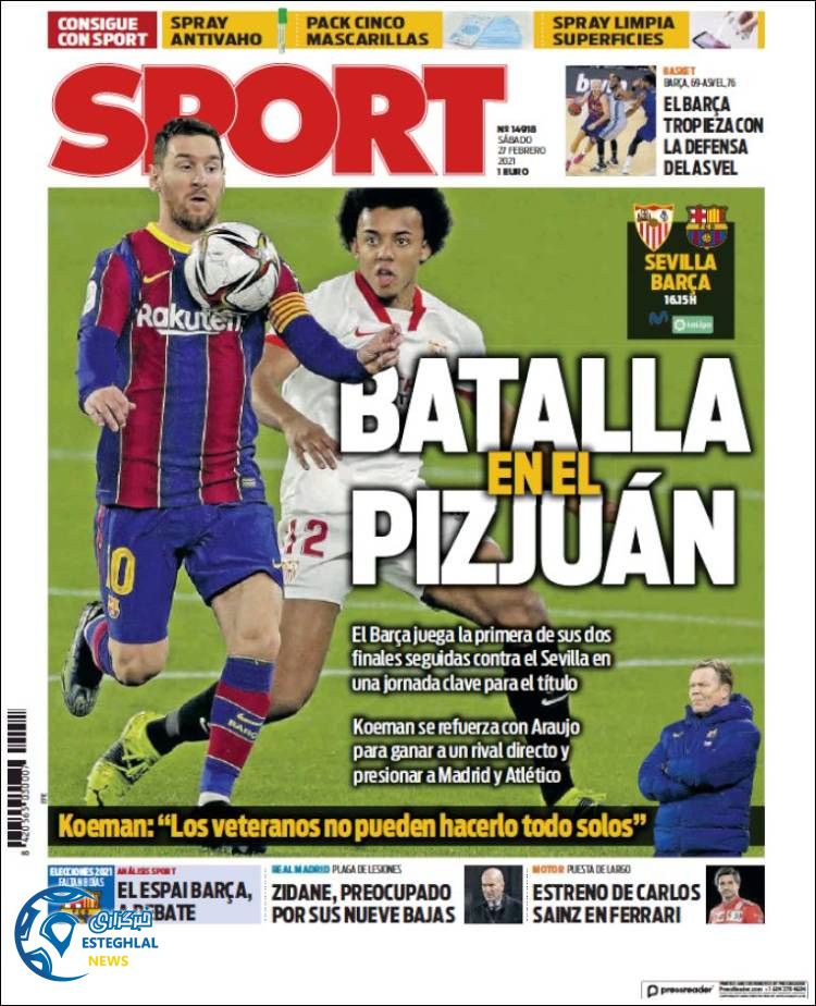 روزنامه ورزشی اسپورت شنبه 9 اسفند 1399