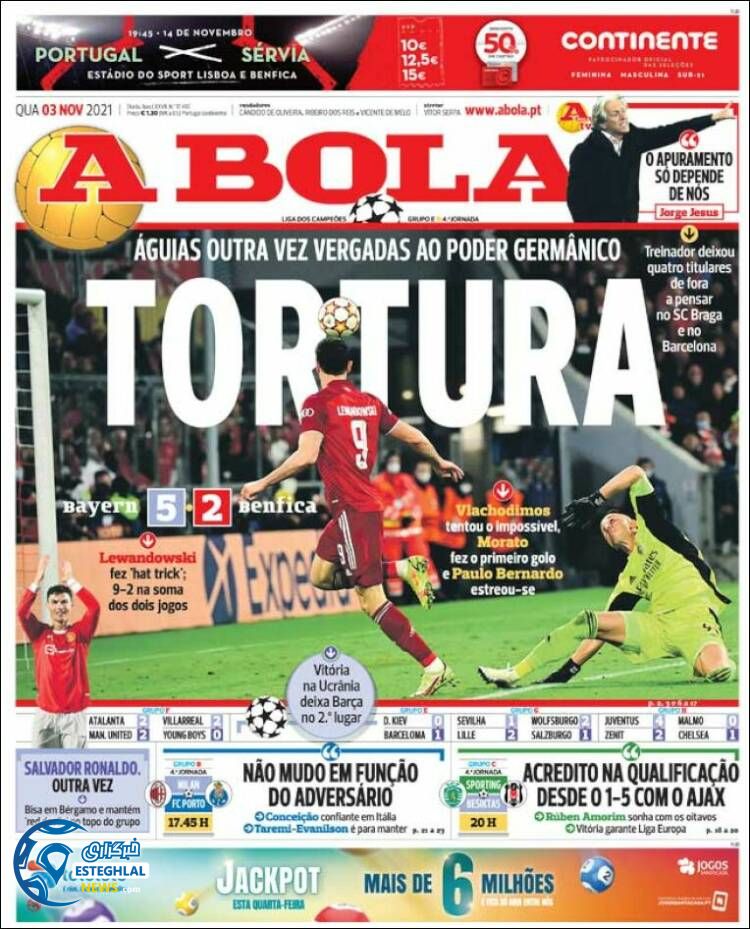 روزنامه ورزشی آبولا چهارشنبه 12 آبان 1400