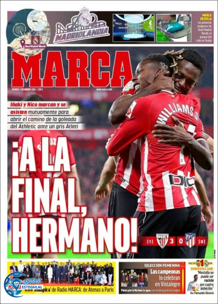 روزنامه ورزشی مارکا جمعه 11 اسفند 1402 