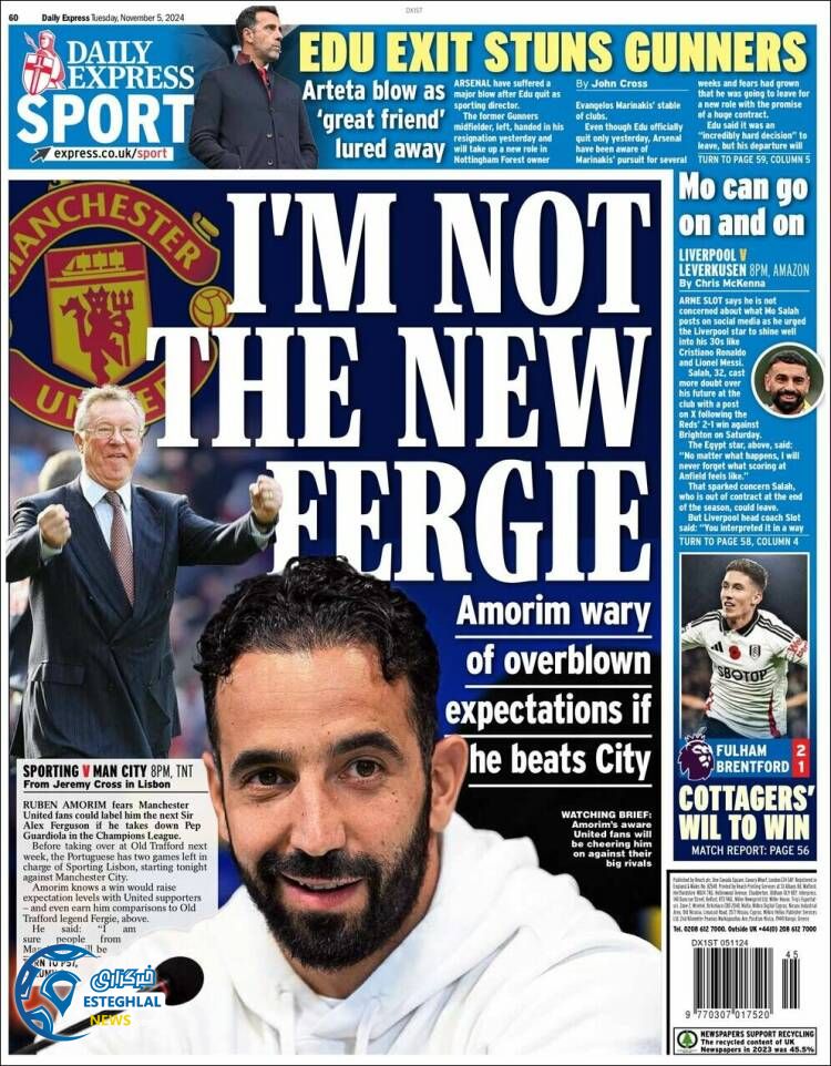 روزنامه ورزشی  اکسپرس اسپورت سه شنبه 15 آبان 1403 