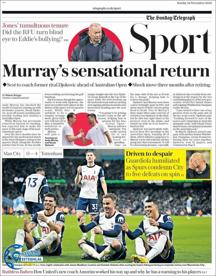 روزنامه ورزشی تلگراف اسپورت یکشنبه 4 آذر 1403 