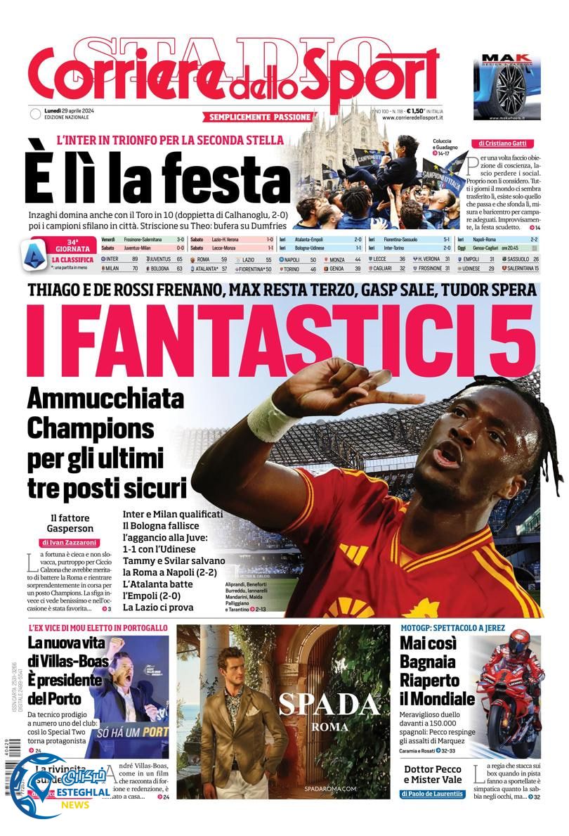 روزنامه ورزشی کویره دلو اسپورت دوشنبه 10 اردیبهشت 1403 