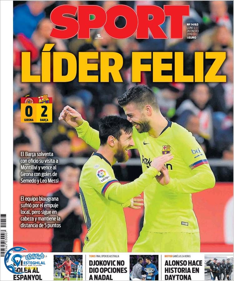 روزنامه ورزشی اسپورت دوشنبه 8 بهمن 1397