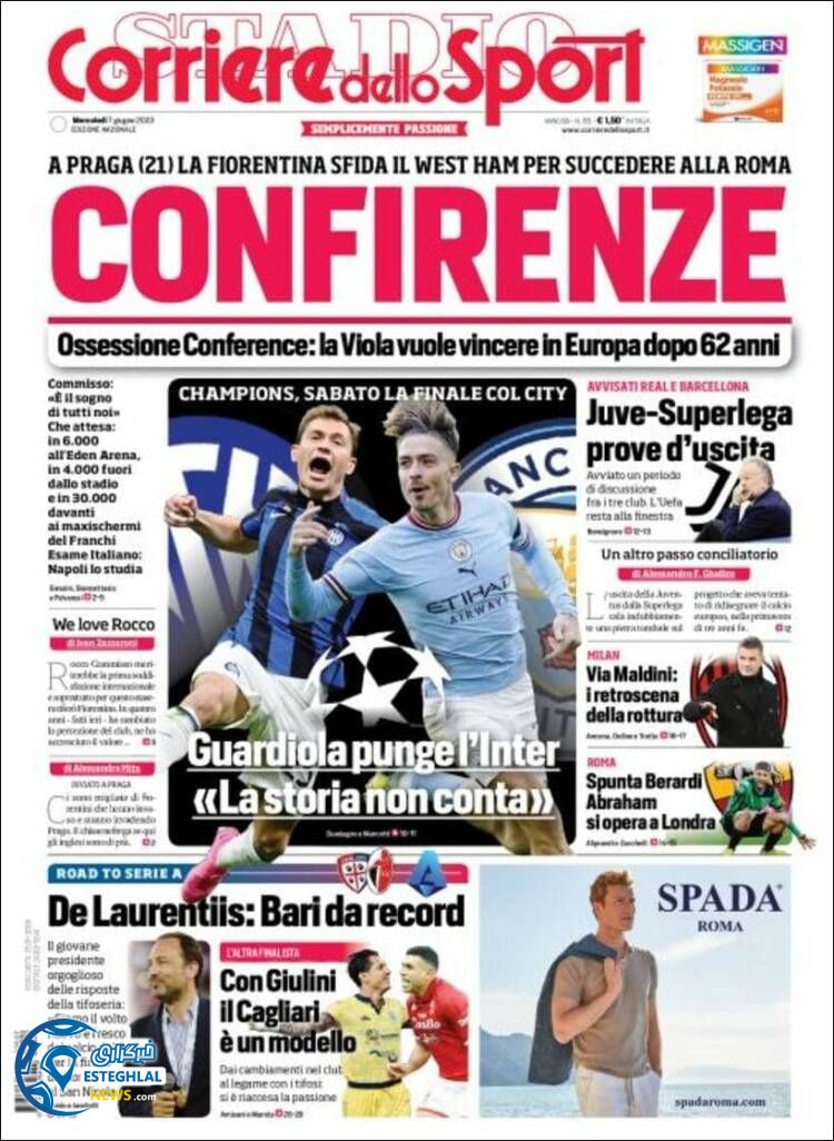 روزنامه ورزشی کوریره دلو اسپورت چهارشنبه 17 خرداد 1402 