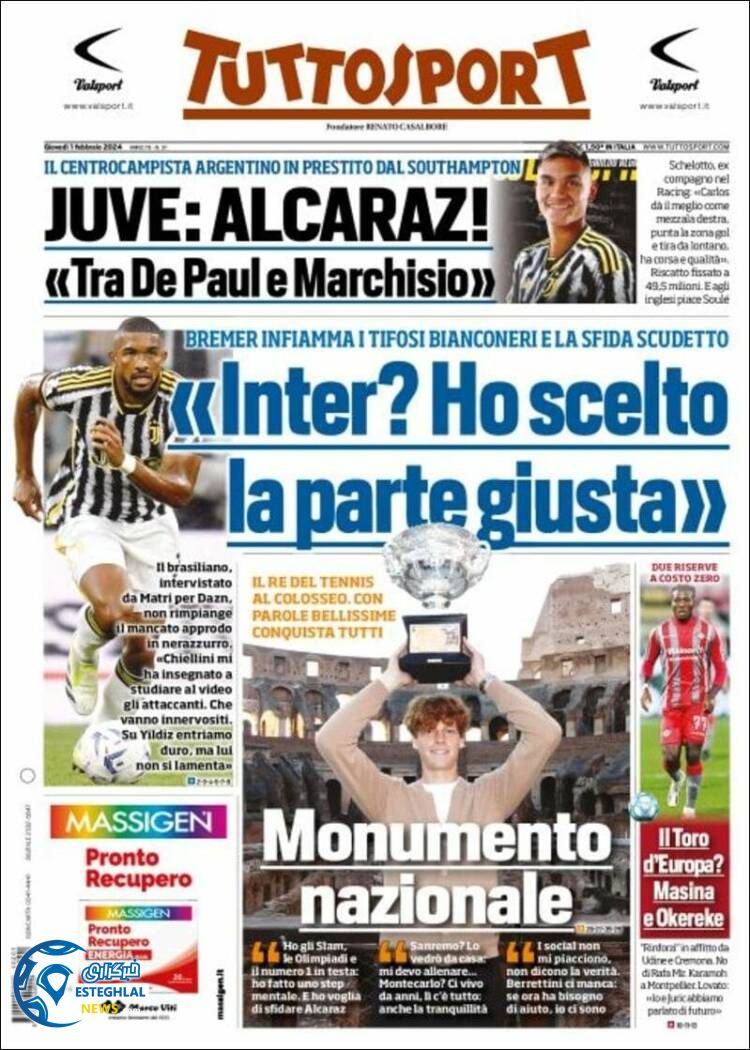 روزنامه ورزشی توتو اسپورت پنجشنبه 12 بهمن 1402 