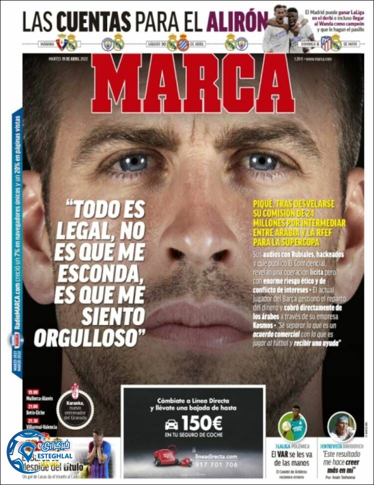 روزنامه ورزشی مارکا سه شنبه 30 فروردین 1401