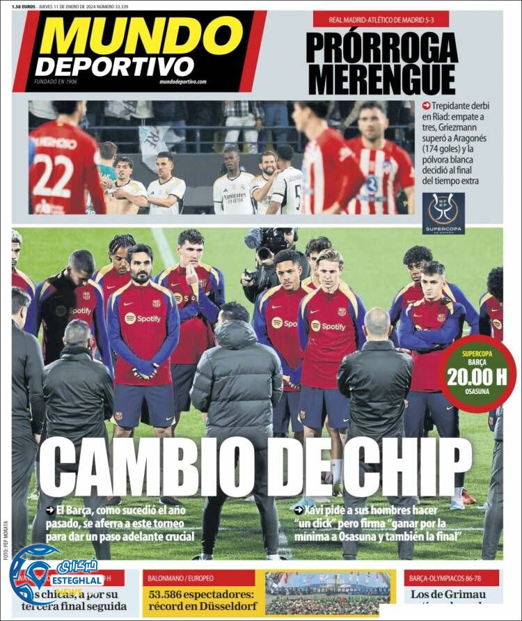 روزنامه ورزشی موندو دپورتیوو پنجشنبه 21 دی 1402 