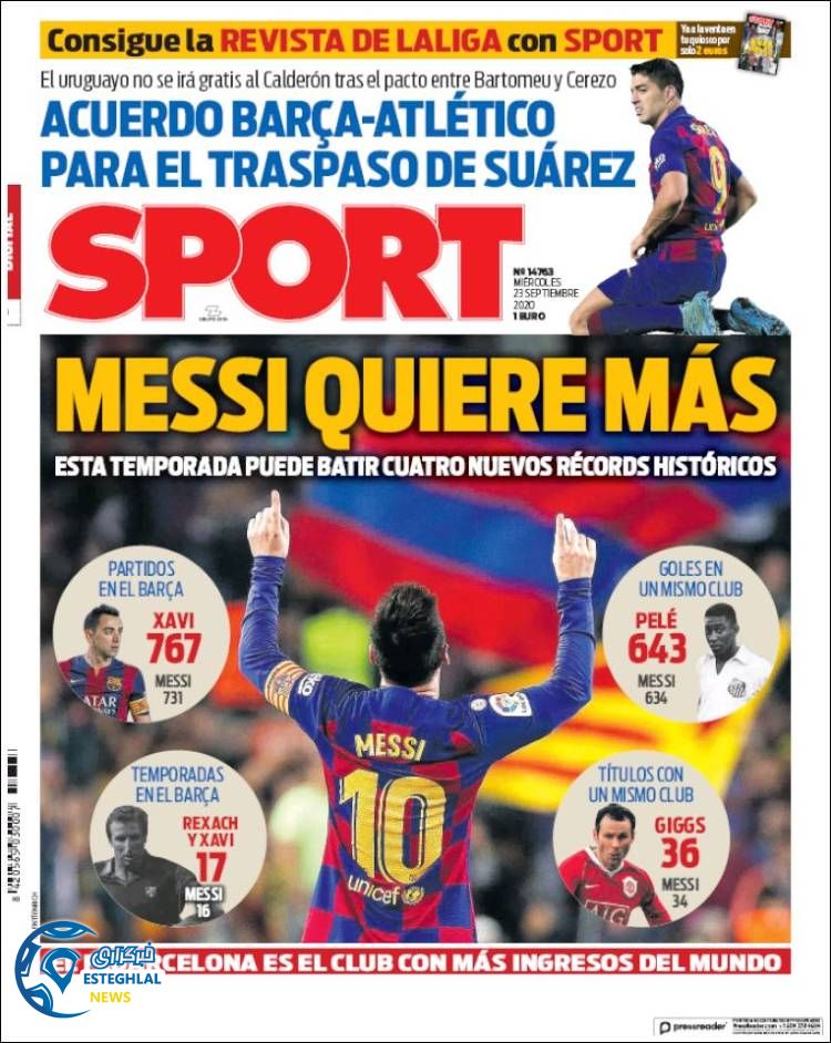 روزنامه ورزشی اسپورت چهارشنبه 2 مهر 1399