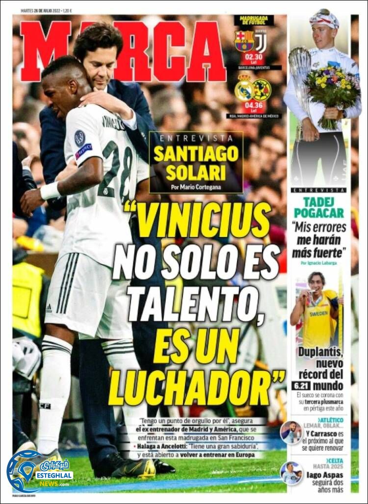 روزنامه ورزشی مارکا سه شنبه 4 مرداد 1401