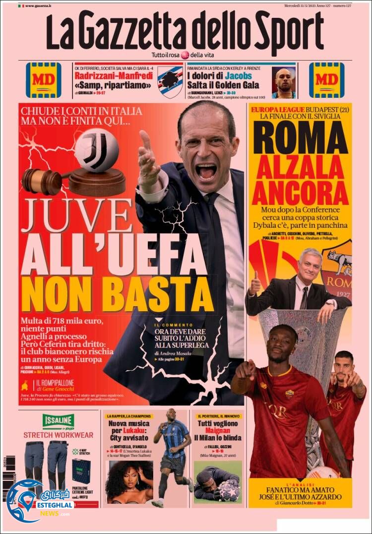 روزنامه ورزشی گاتزتا دلو اسپورت چهارشنبه 10 خرداد 1402 