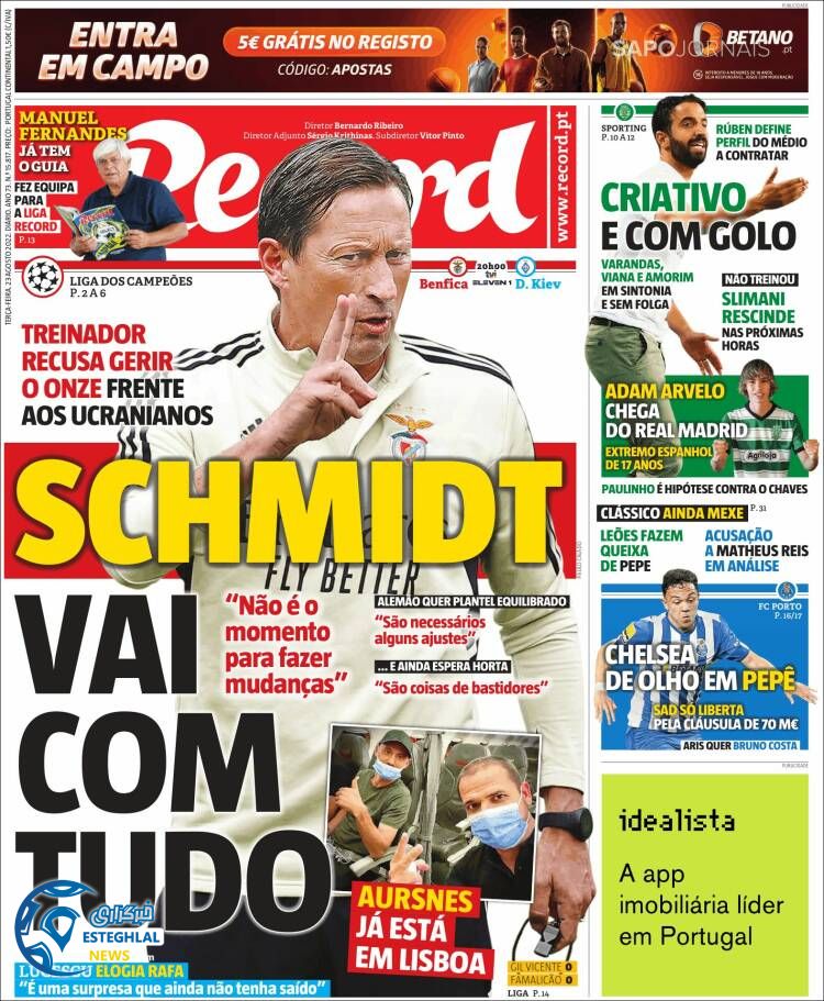 روزنامه ورزشی رکورد سه شنبه 1 شهریور 1401 