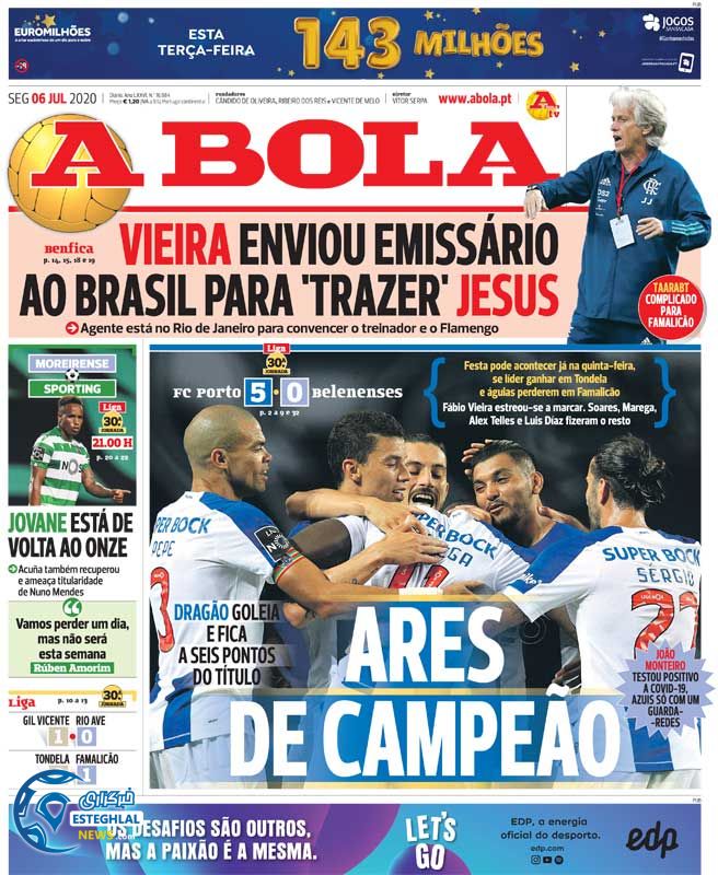 روزنامه ورزشی آبولا دوشنبه 16 تیر 1399