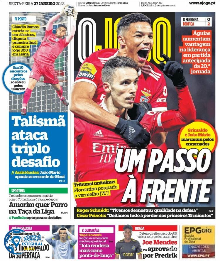 روزنامه ورزشی اوجوگو جمعه 7 بهمن 1401 