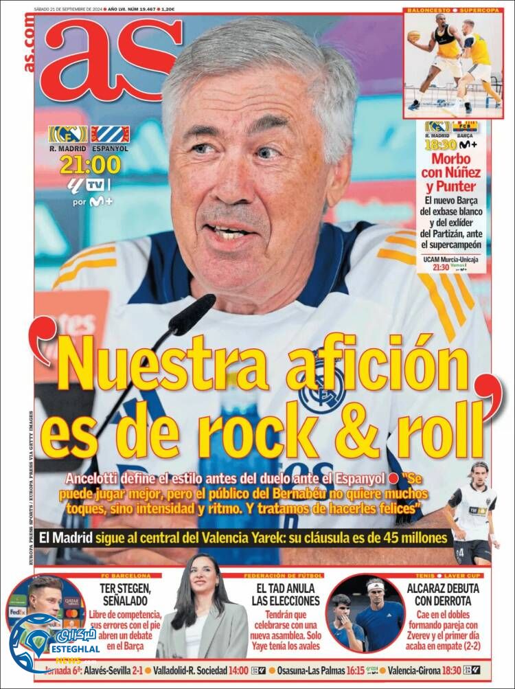 روزنامه  ورزشی آ اس شنبه 31 شهریور 1403 