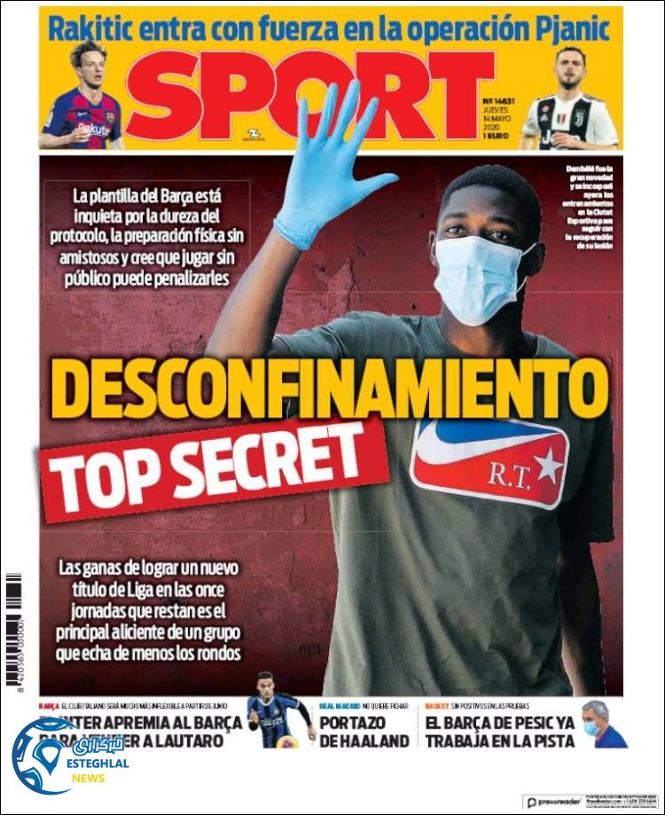 روزنامه ورزشی اسپورت پنجشنبه 25 اردیبهشت 1399