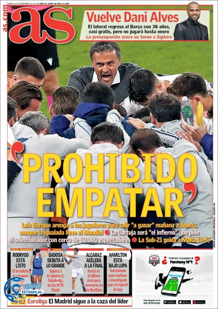 روزنامه ورزشی آ اس شنبه 22 آبان 1400