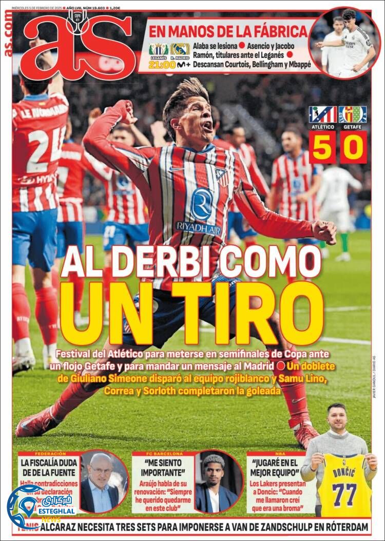 روزنامه  ورزشی آ اس چهارشنبه 17 بهمن 1403 