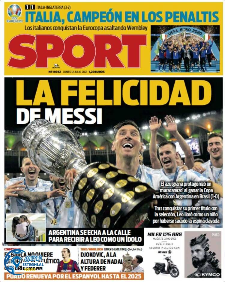 روزنامه ورزشی اسپورت دوشنبه 21 تیر 1400