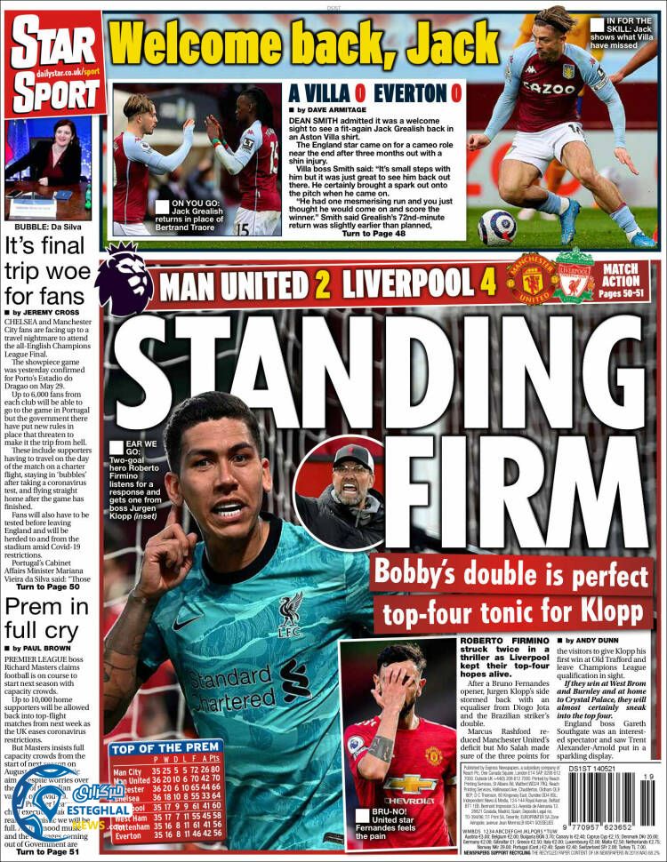 روزنامه ورزشی استار اسپورت جمعه 24 اردیبهشت 1400