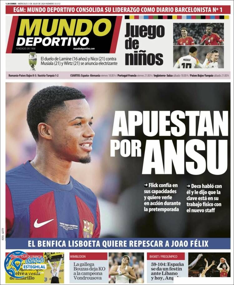 روزنامه ورزشی موندو دپورایوو چهارشنبه 13 تیر 1403 