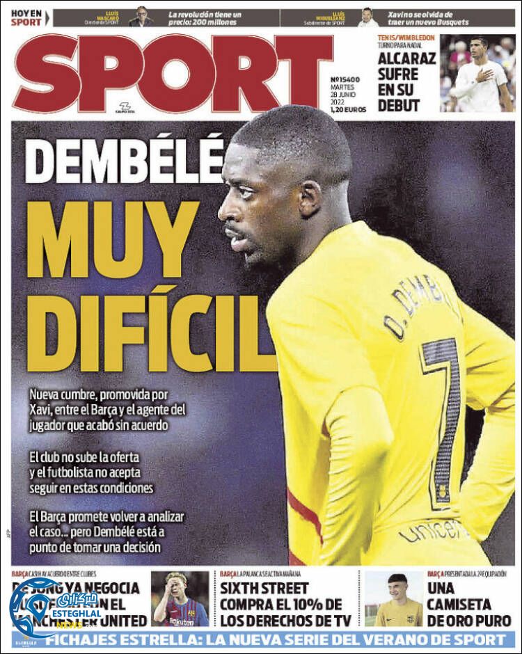 روزنامه ورزشی اسپورت سه شنبه 7 تیر 1401