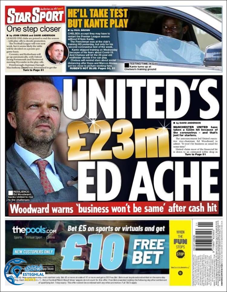 روزنامه ورزشی استار اسپورت جمعه 2 خرداد 1399