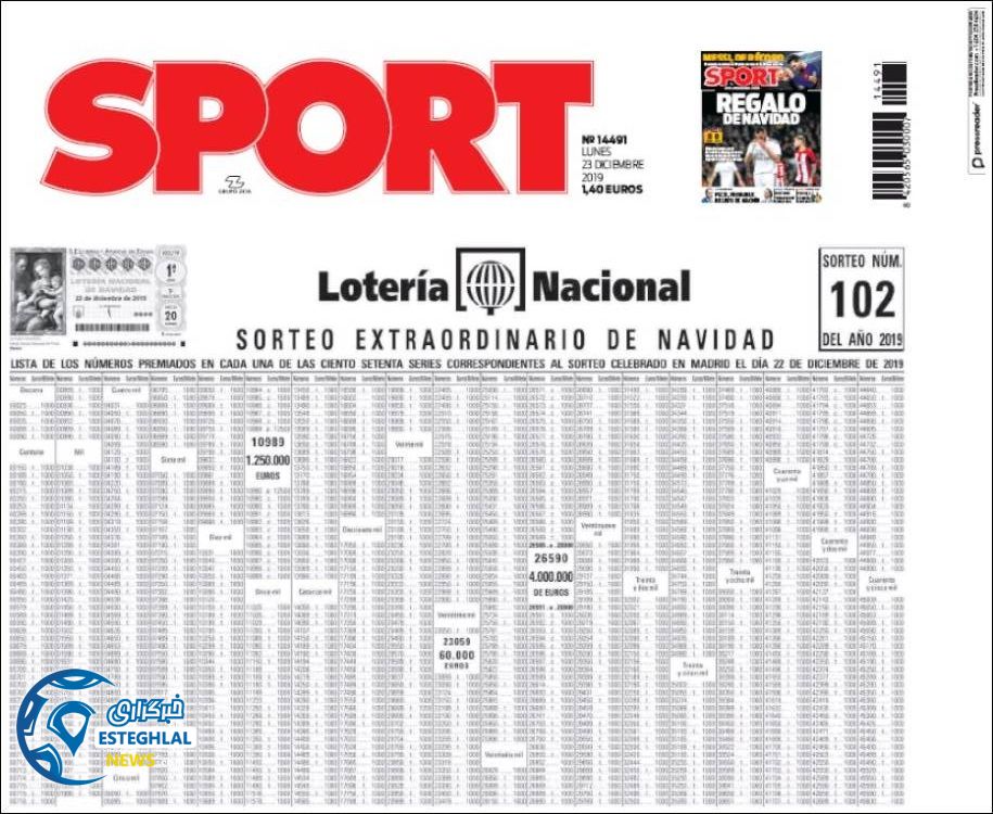 روزنامه ورزشی اسپورت دوشنبه 2 دی 1398