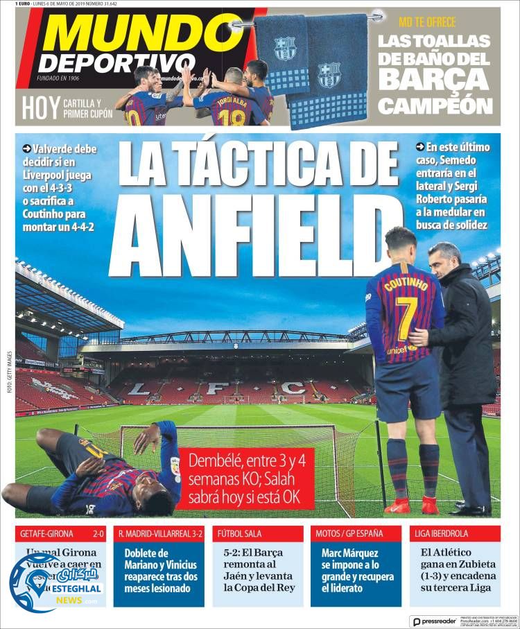 روزنامه ورزشی موندو دپورتیوو دوشنبه 16 اردیبهشت 1398