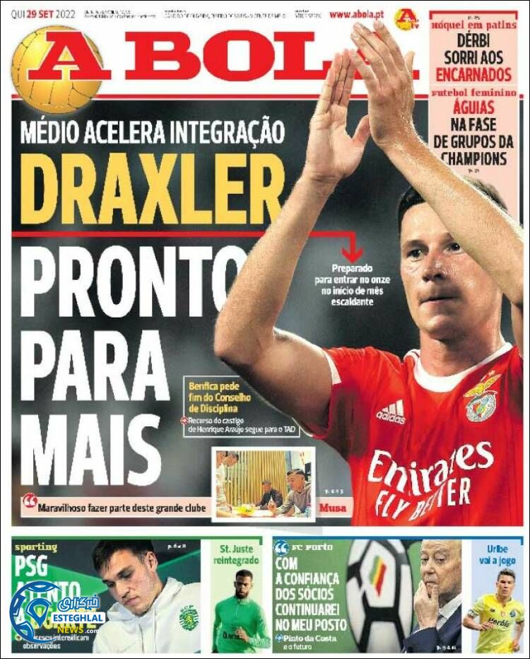 روزنامه ورزشی آبولا پنجشنبه 7 مهر 1401