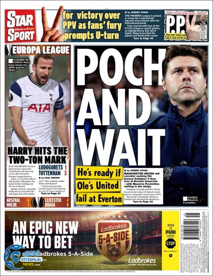 روزنامه ورزشی استار اسپورت جمعه 16 آبان 1399