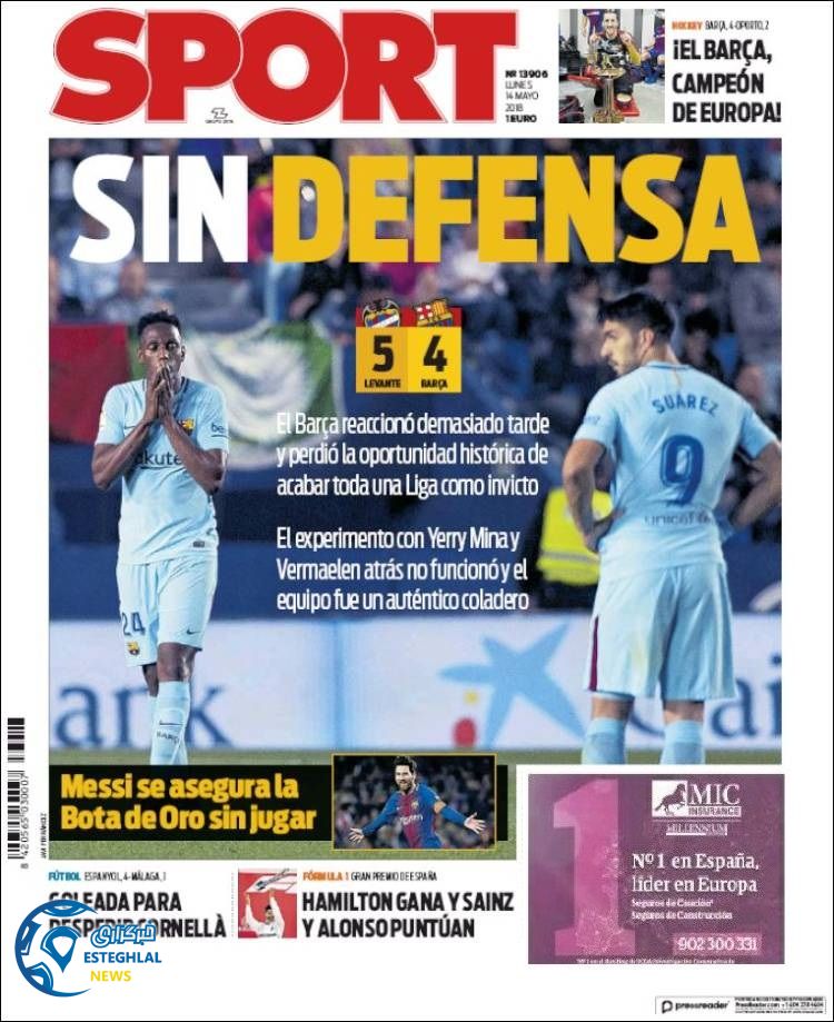 روزنامه ورزشی اسپورت دوشنبه 24 اردیبهشت 1397