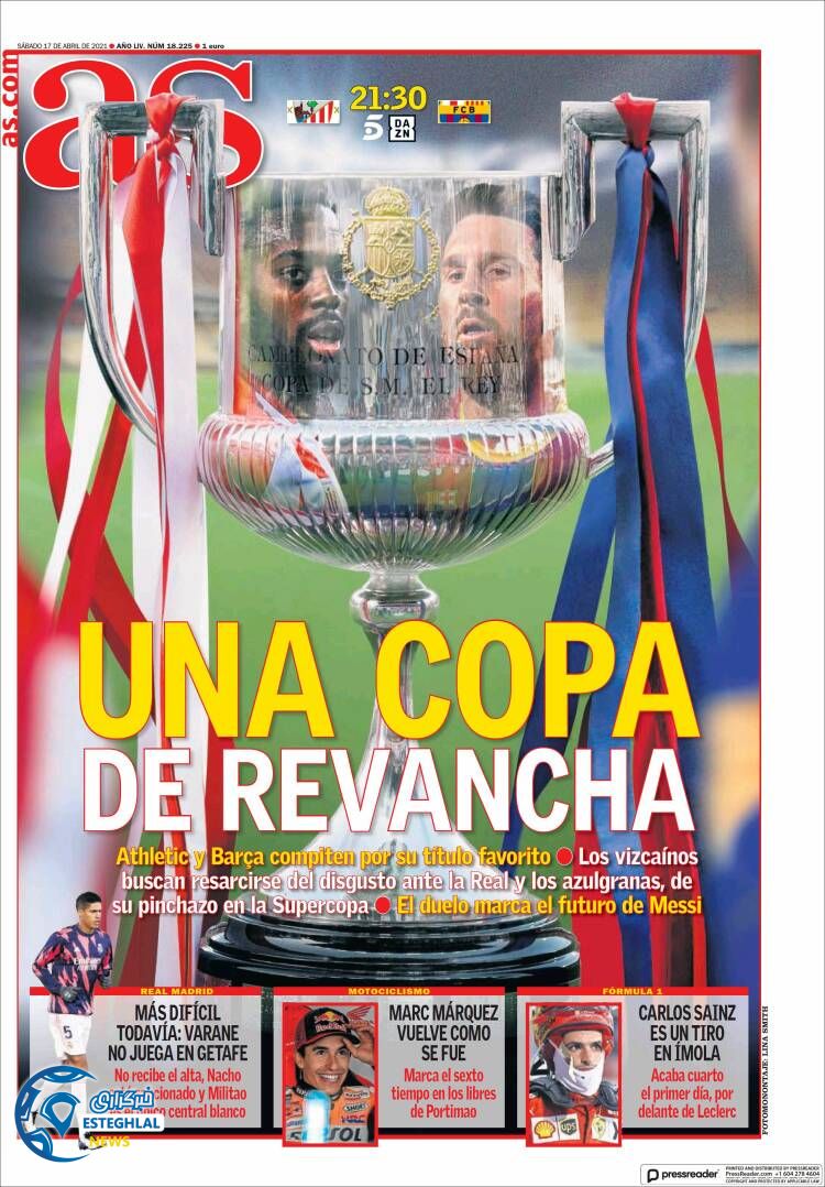 روزنامه ورزشی آ اس شنبه 28 فروردین 1400