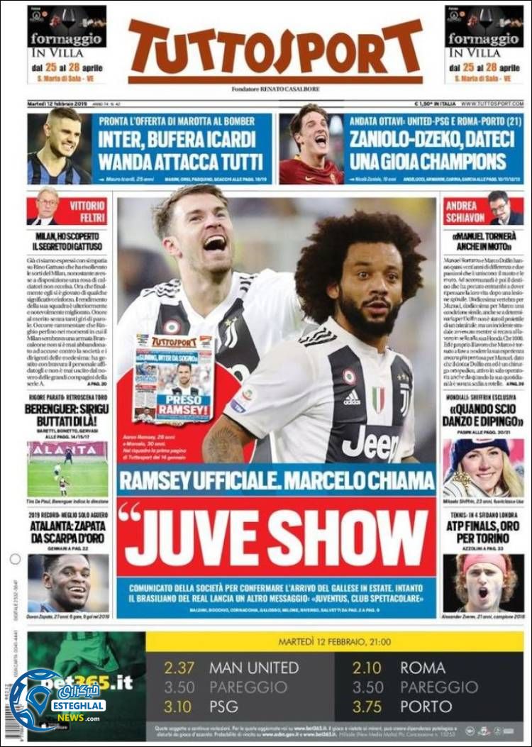 روزنامه ورزشی توتو اسپورت سه شنبه 23 بهمن 1397