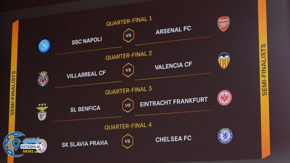 قرعه کشی مرحله 1/4 لیگ اروپا