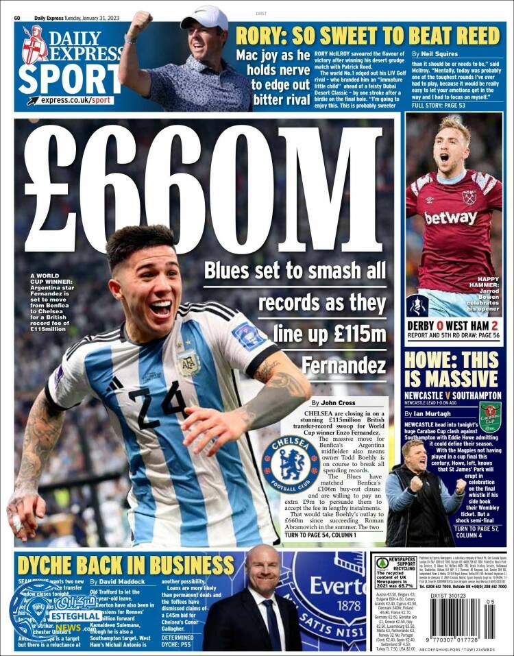 روزنامه ورزشی اکسپرس اسپورت سه شنبه 11 بهمن 1401  