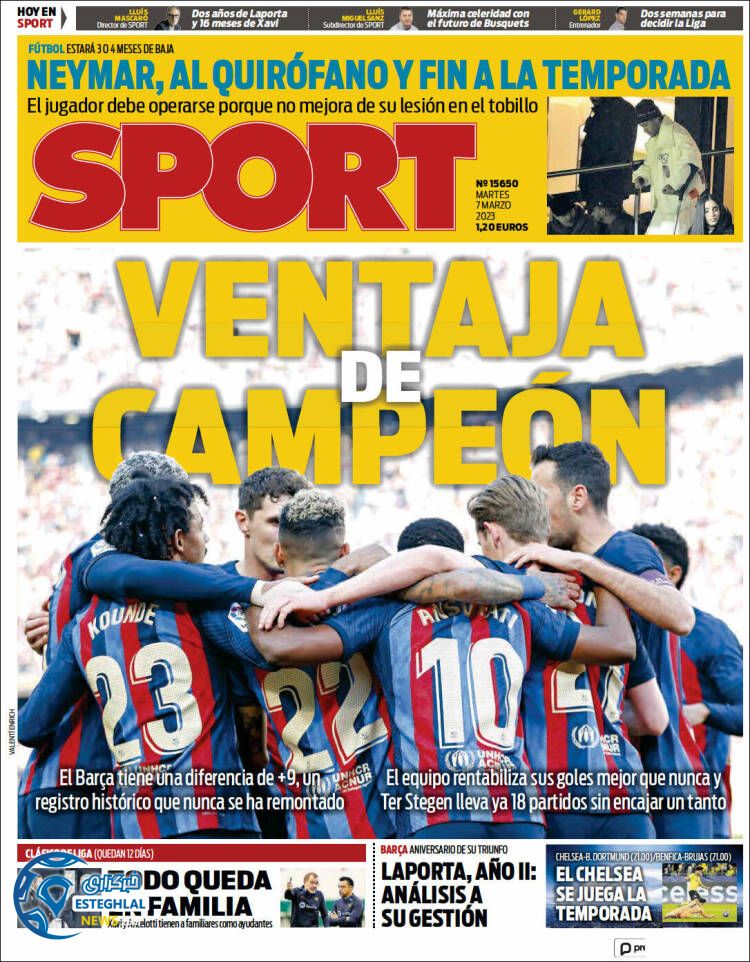 روزنامه ورزشی اسپورت سه شنبه 16 اسفند 1401 