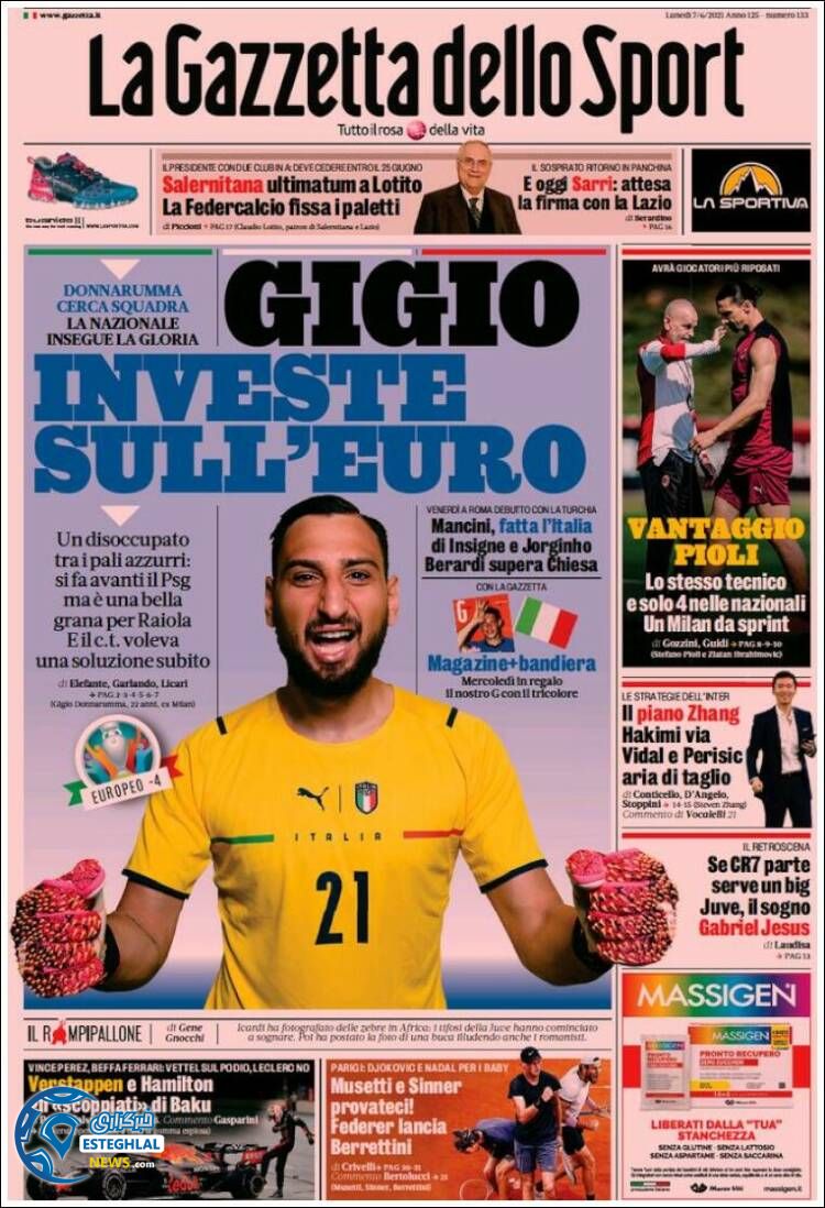 روزنامه ورزشی گاتزتا دلو اسپورت دوشنبه 17 خرداد 1400