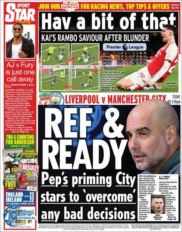 روزنامه ورزشی استار اسپورت یکشنبه 20 اسفند 1402 