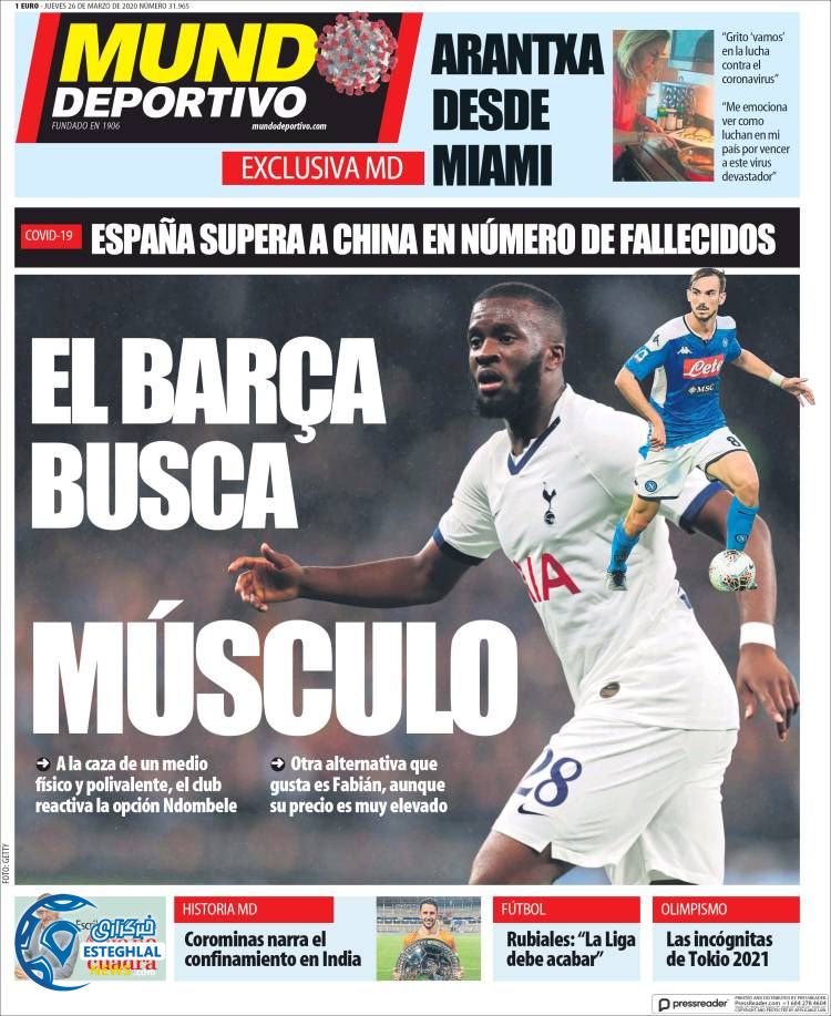 روزنامه ورزشی موندو دپورتیوو پنجشنبه 7 فروردین 1399