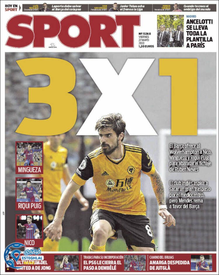 روزنامه ورزشی اسپورت جمعه 6 خرداد 1401