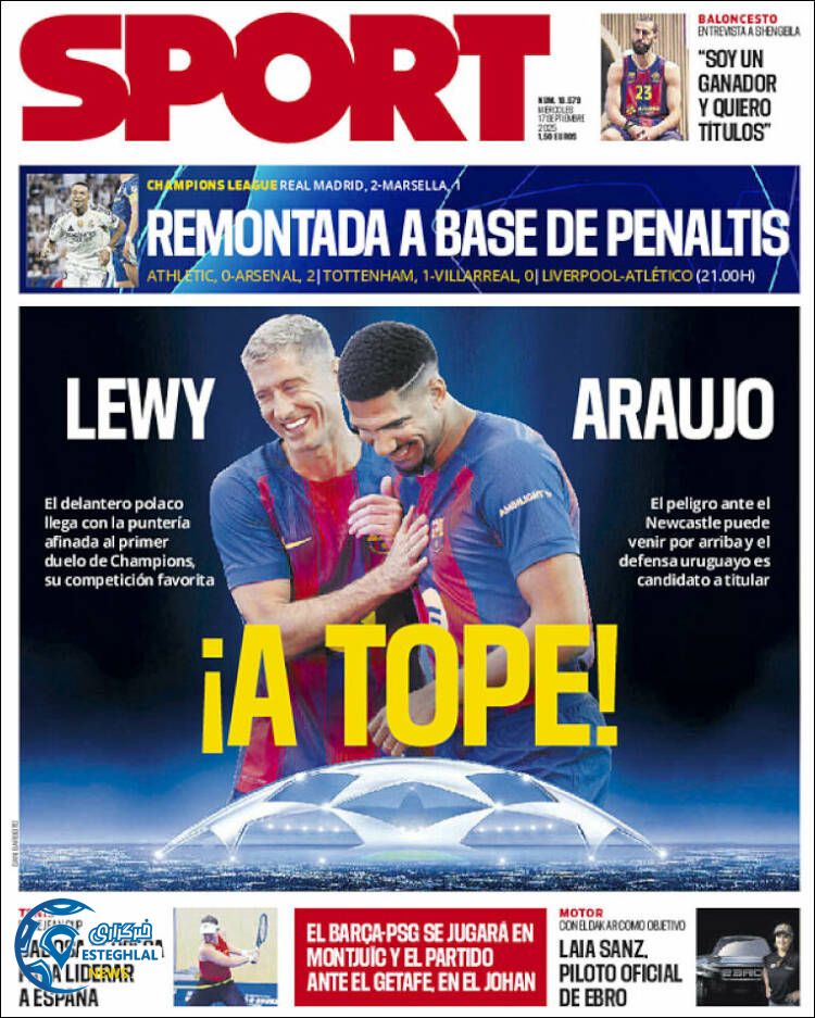 روزنامه ورزشی اسپورت  چهارشنبه 26 شهریور 1404 