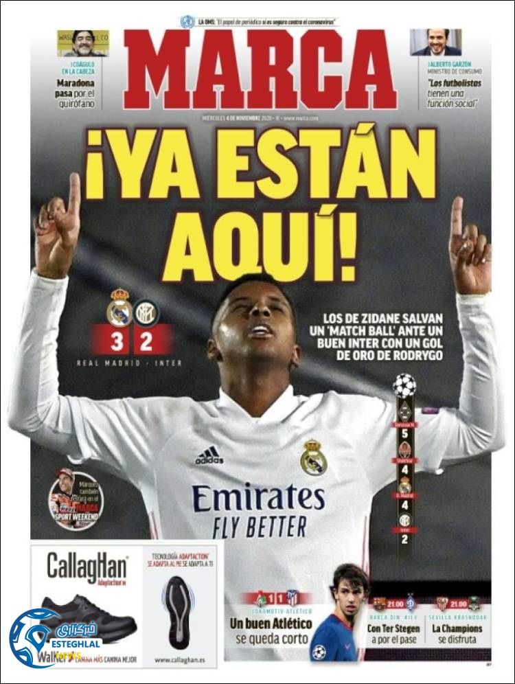 روزنامه ورزشی مارکا چهارشنبه 14 آبان 1399